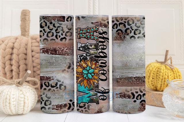 Mama of Cowboys Skinny Tumbler Wrap, 20 oz Tumbler Sublimation Designs, Country Tumbler Wrap, Western Tumbler, Country Girl Tumbler Sublimation BouDesign 