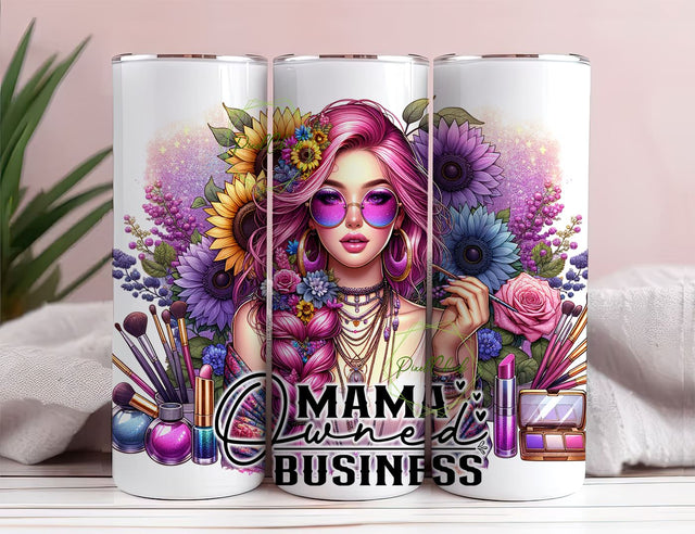 Mama owned Business 20oz Skinny Straight Tumbler Sublimation Design, Tumbler Wrap For Her PNG, Digital Download Sublimation PixelChick 