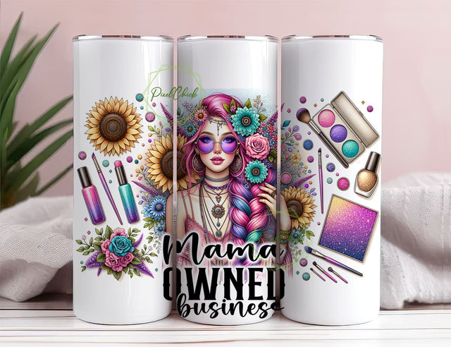 Mama owned Business 20oz Skinny Straight Tumbler Sublimation Design, Tumbler Wrap For Her PNG, Digital Download Sublimation PixelChick 
