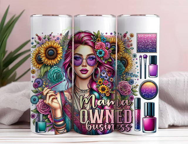 Mama owned Business 20oz Skinny Straight Tumbler Sublimation Design, Tumbler Wrap For Her PNG, Digital Download Sublimation PixelChick 