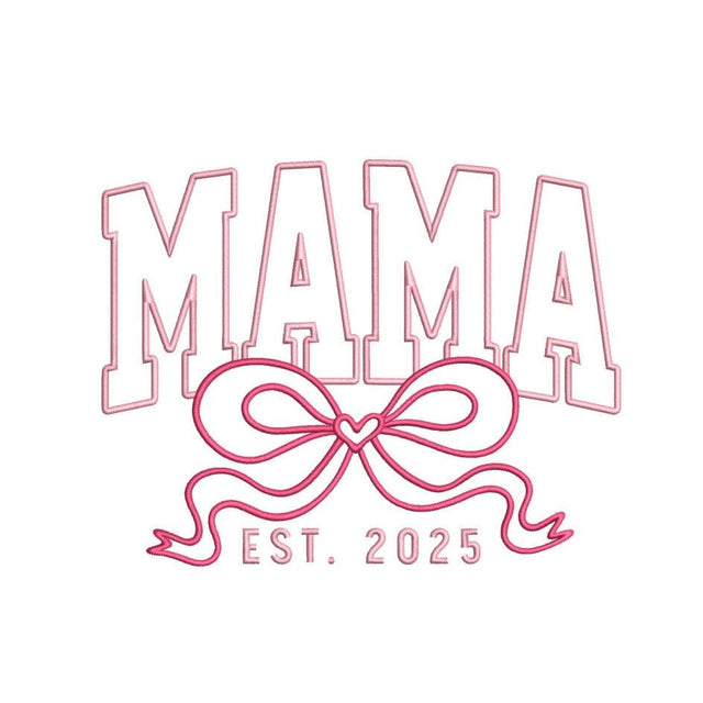 Mama Pink Bow Embroidery Design, Mother's Day Machine Embroidery, 5 sizes, Instant Download Embroidery/Applique DESIGNS Nino Nadaraia 