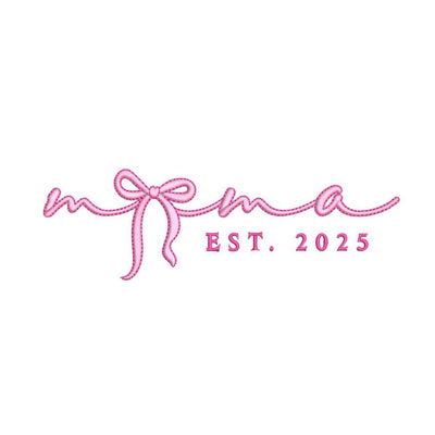 Mama Pink Bow Embroidery Design, Ribbon Mother's Day Machine Embroidery, 4 sizes, Instant Download Embroidery/Applique DESIGNS Nino Nadaraia 