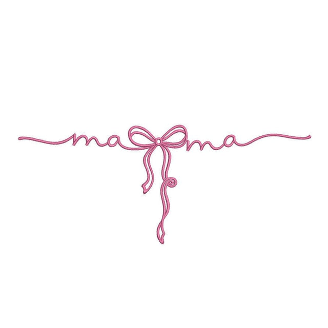 Mama Pink Bow Ribbon Embroidery Design, Mother's Day Machine Embroidery, 4 sizes, Instant Download Embroidery/Applique DESIGNS Nino Nadaraia 