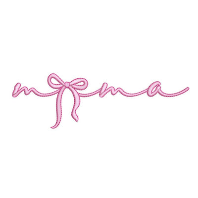 Mama Pink Bow Ribbon Embroidery Design, Mother's Day Machine Embroidery, 4 sizes, Instant Download Embroidery/Applique DESIGNS Nino Nadaraia 