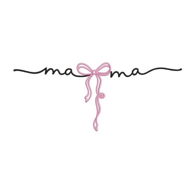 Mama Pink Bow Ribbon Embroidery Design, Mother's Day Machine Embroidery, 4 sizes, Instant Download Embroidery/Applique DESIGNS Nino Nadaraia 