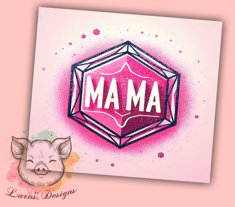 Mama Pink Glitter 20oz Tumbler Png, Straight & Tapered Tumbler Png, Mama Tumbler Png, Digital Download PNG Sublimation Lara' s Designs 