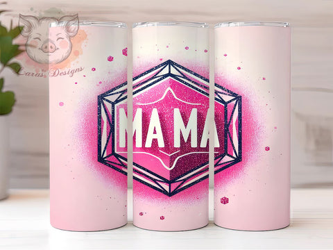 Mama Pink Glitter 20oz Tumbler Png, Straight & Tapered Tumbler Png, Mama Tumbler Png, Digital Download PNG Sublimation Lara' s Designs 