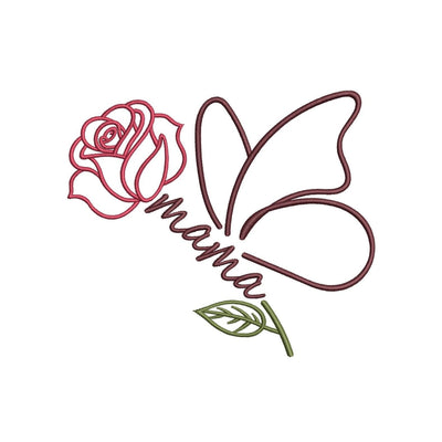 Mama Rose and Butterfly Machine Embroidery Design 4x4 5x7 6x10 Digital Download Embroidery/Applique DESIGNS Nino Nadaraia 