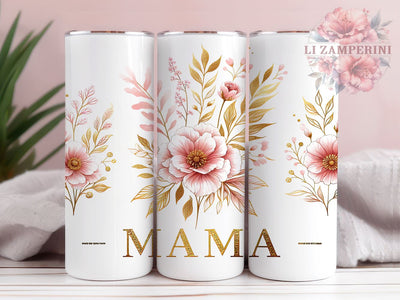 Mama Seamless Floral 20oz Tumbler Wrap PNG, Mama Tumbler Png, Straight & Tapered Tumbler Wrap, Instant Digital Download Sublimation Li Zamperini 