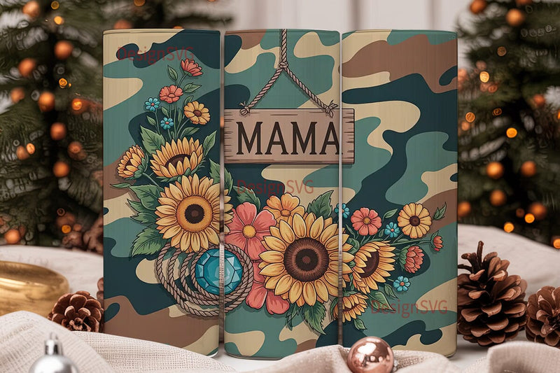 Mama Sunflower 20oz Tumbler Wrap Sublimation DesignSVG 