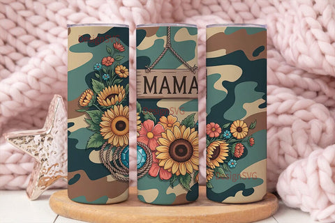 Mama Sunflower 20oz Tumbler Wrap Sublimation DesignSVG 