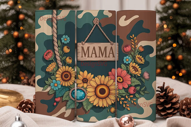 Mama Sunflower 20oz Tumbler Wrap Sublimation DesignSVG 