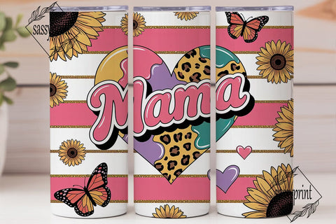 Mama Sunflower Butterfly 20oz Tumbler Sublimation sassyprint 