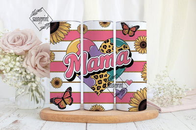 Mama Sunflower Butterfly 20oz Tumbler Sublimation sassyprint 