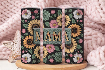 Mama Sunflower Floral 20oz Tumbler Wrap Sublimation DesignSVG 