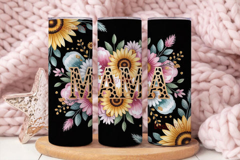 Mama Sunflower Tumbler Wrap PNG Sublimation DesignSVG 