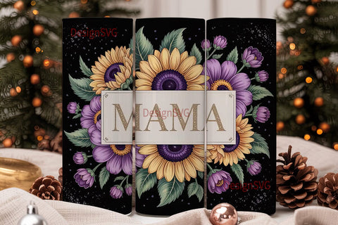 Mama Sunflower Tumbler Wrap Sublimation DesignSVG 