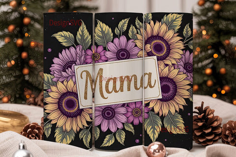Mama Sunflower Tumbler Wrap Sublimation DesignSVG 