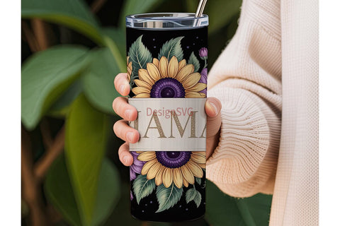 Mama Sunflower Tumbler Wrap Sublimation DesignSVG 