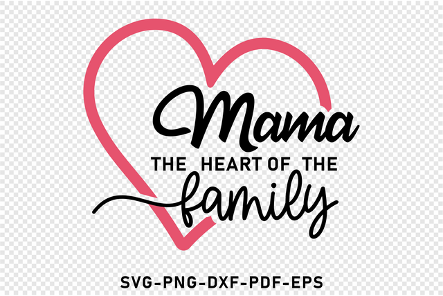 Mama the heart of the family SVG, Mothers Day Shirt, Mom Life SVG File SVG D2PUTRI Designs 