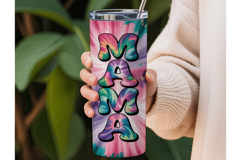 Mama Tie-Dye Galaxy 20oz Tumbler Wrap Sublimation DesignSVG 