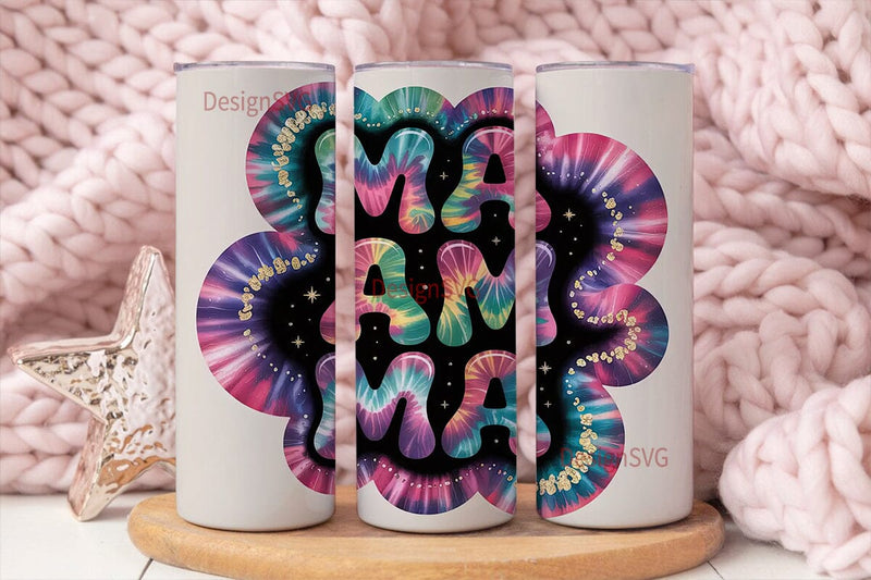 Mama Tie-Dye Galaxy 20oz Tumbler Wrap Sublimation DesignSVG 