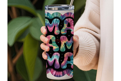 Mama Tie-Dye Galaxy 20oz Tumbler Wrap Sublimation DesignSVG 