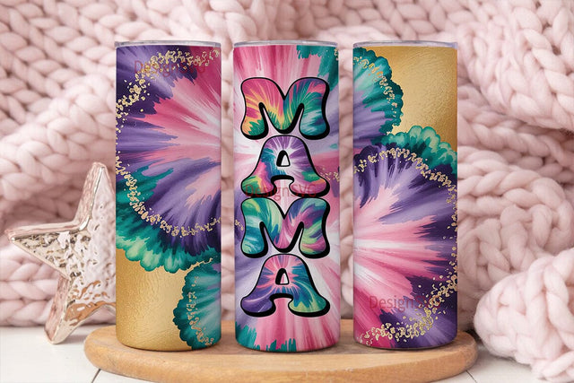 Mama Tie-Dye Galaxy 20oz Tumbler Wrap Sublimation DesignSVG 