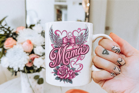 Mama Valentine's Day Doodle Style PNG Sublimation Creativeart88 