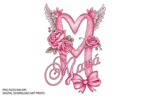 Mama Valentine's Day Doodle Style PNG Sublimation Creativeart88 