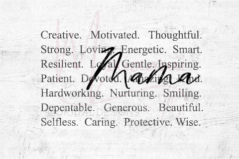 Mama Words Svg, Mother's Day Png SVG MaiamiiiSVG 