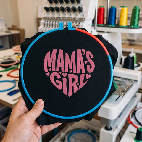 Mama's Girl Embroidery Design – Pink Heart Typography Mommy's Girl Machine Embroidery File Embroidery/Applique DESIGNS PatternFeed8 