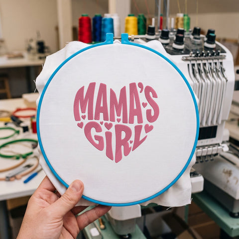 Mama's Girl Embroidery Design – Pink Heart Typography Mommy's Girl Machine Embroidery File Embroidery/Applique DESIGNS PatternFeed8 