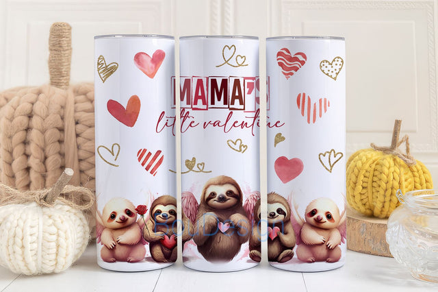 Mama's Little Valentine Kid's png wrap Cute Sloth Sublimation Digital Download Sublimation BouDesign 