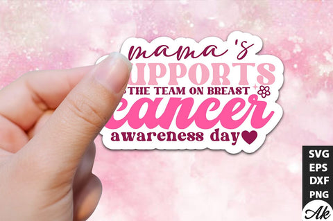 Mamas supports the team on breast cancer awareness day Retro Stickers Design SVG akazaddesign 