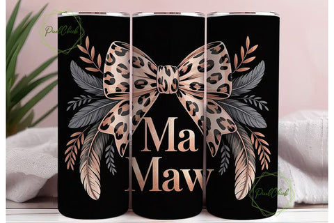 Mamaw Leopard 20oz Tumbler Wrap Sublimation PixelChick 