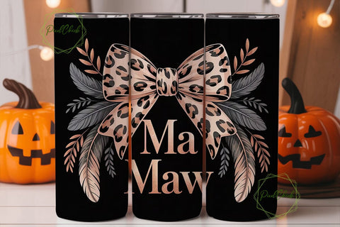 Mamaw Leopard 20oz Tumbler Wrap Sublimation PixelChick 