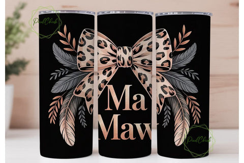 Mamaw Leopard 20oz Tumbler Wrap Sublimation PixelChick 