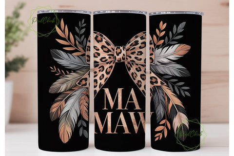 Mamaw Leopard 20oz Tumbler Wrap Sublimation PixelChick 