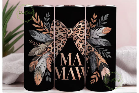 Mamaw Leopard 20oz Tumbler Wrap Sublimation PixelChick 