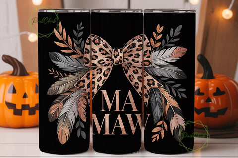 Mamaw Leopard 20oz Tumbler Wrap Sublimation PixelChick 
