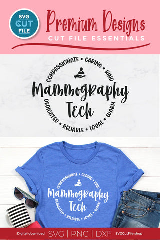 Mammography tech svg, mammogram svg, mammo svg, mammographer svg, svg dxf png, breast cancer awareness, radiology technologist, technician SVG SVG Cut File 