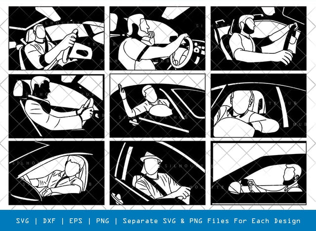 Man Driving Car Svg Cricut Cut Files Png Bundle, SB01103 SVG ETC Craft 