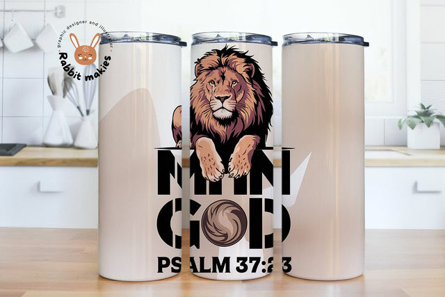 Man god psalm 37 23 Christian Faith 20oz Skinny Tumbler Sublimation Designs Sublimation Rabbitmakies 