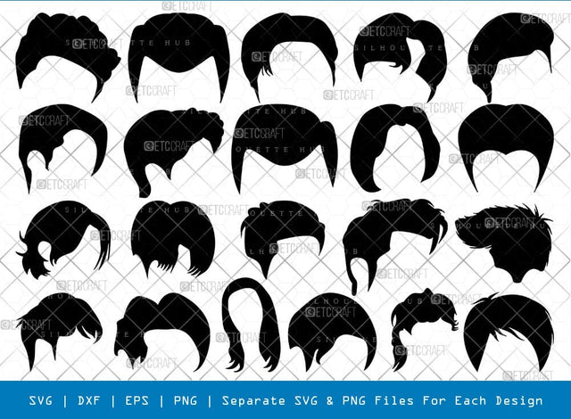 Man Hairstyle Svg Cricut Cut Files Png Bundle, SB01132 SVG ETC Craft 