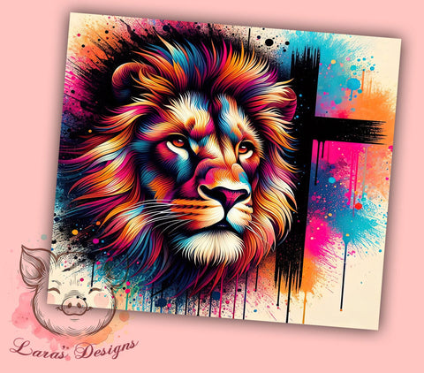 Man Of Faith, Lion Design, Christian Tumbler, Bible Verse, Jesus Cup, Faith Sublimation, 20oz Tumbler Sublimation Lara' s Designs 