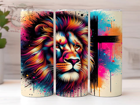 Man Of Faith, Lion Design, Christian Tumbler, Bible Verse, Jesus Cup, Faith Sublimation, 20oz Tumbler Sublimation Lara' s Designs 