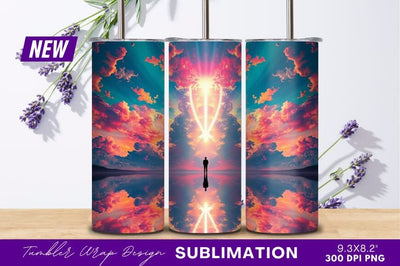 Man Standing Before Divine Light Reflection Sublimation Regulrcrative 