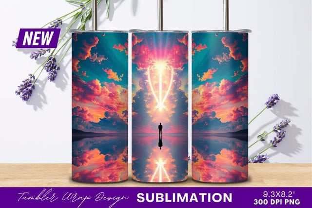 Man Standing Before Divine Light Reflection Sublimation Regulrcrative 