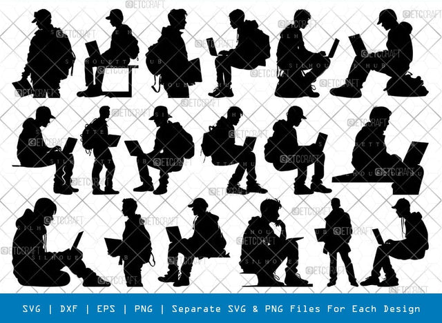 Man With Laptop Svg Cricut Cut Files Png Bundle, SB01144 SVG ETC Craft 